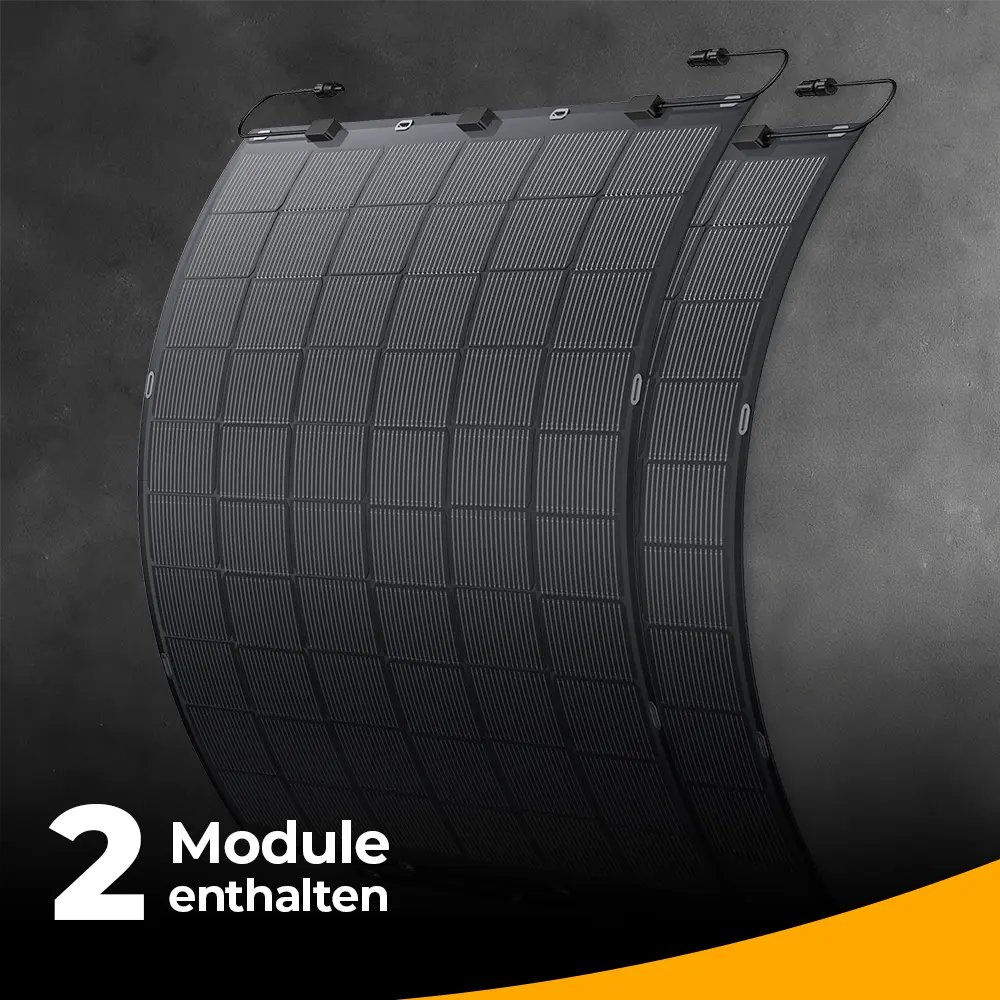 Balkonkraftwerk 450W mit flexiblen Solarmodulen ohne Speicher - Set