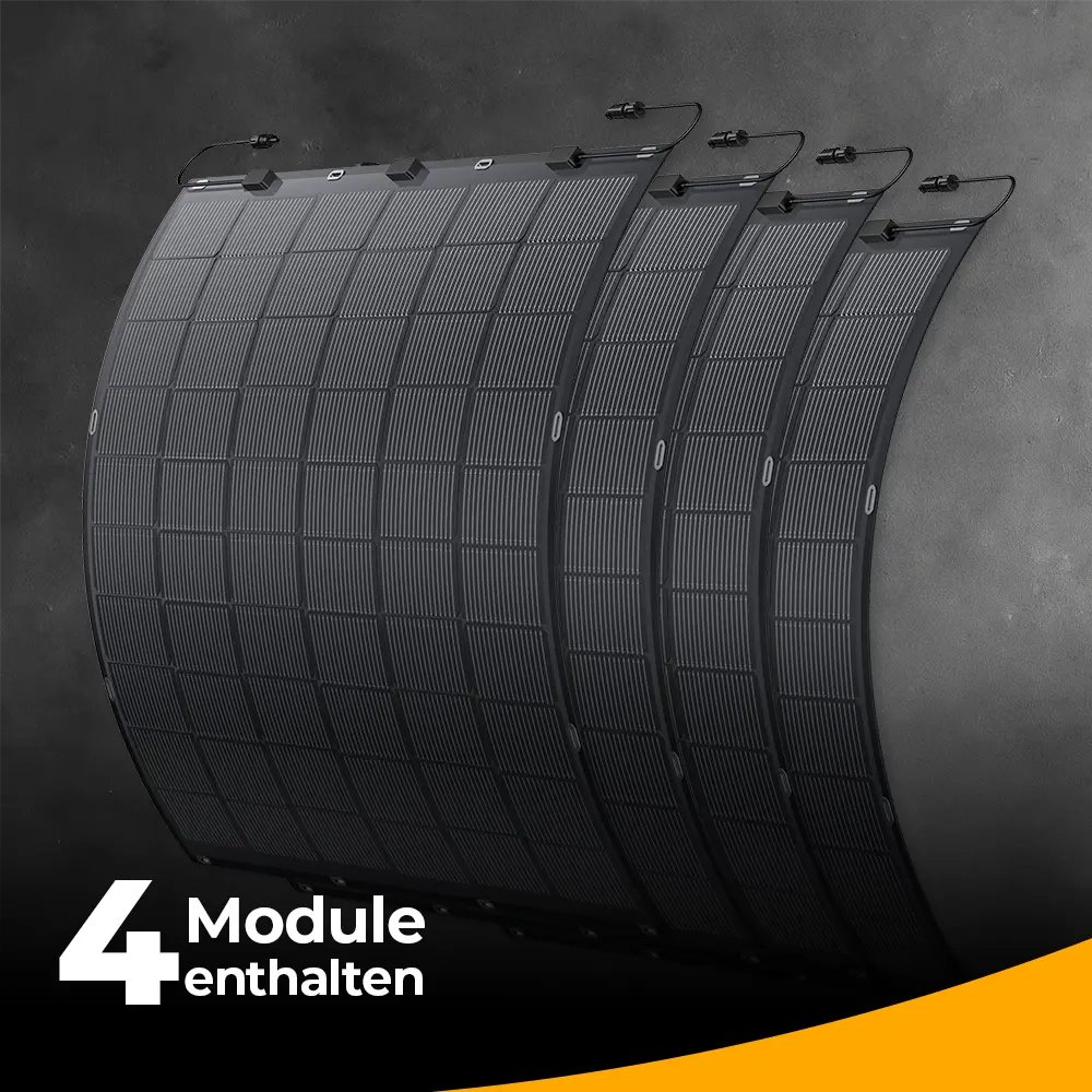 Solago Balkonkraftwerk 900W mit flexiblen Solarmodulen ohne Speicher - Set — balcony-rail 900W kit with 800W inverter output