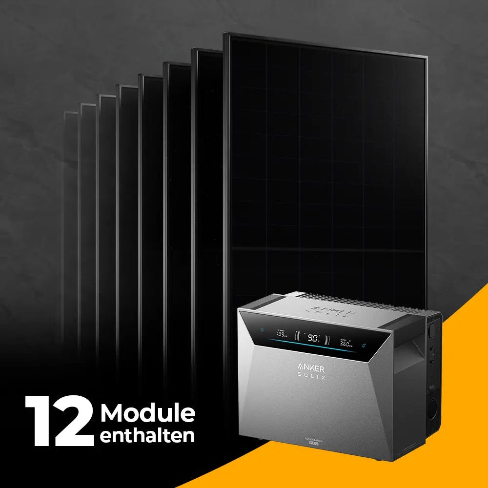 Solarkraftwerk 6000W mit Speicher Anker SOLIX 4 Pro - Set